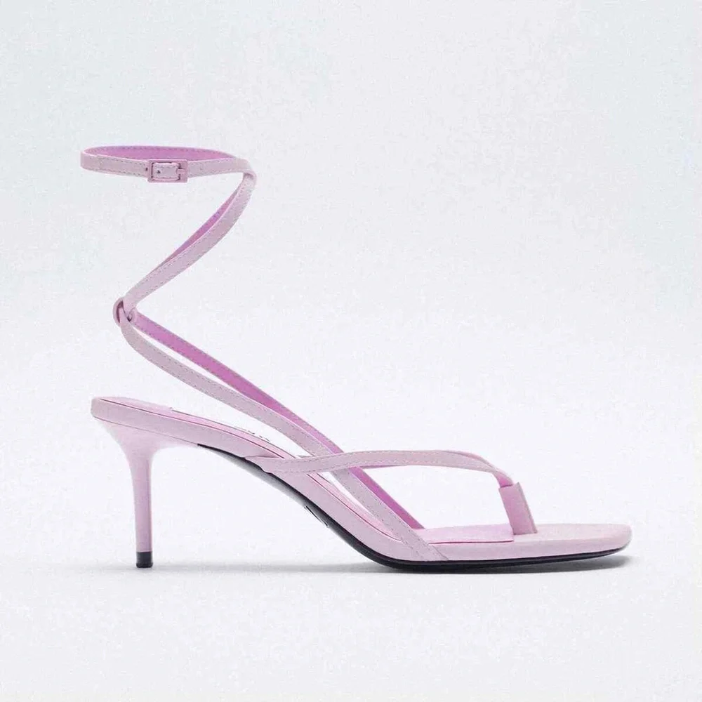 Zara Lilac strappy kitten heels - Picture 3 of 7